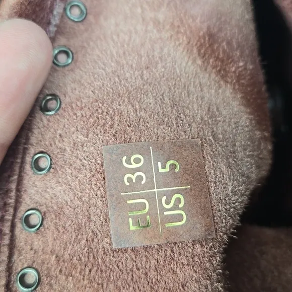 Musse and Cloud Maroon Leather Buckle Boots