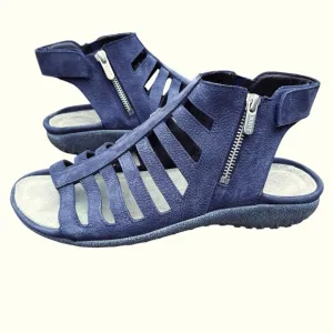 Naot Pitau Nubuck Leather Sandal 41 GladiatorBackstrap Zippers Hiking Comfort