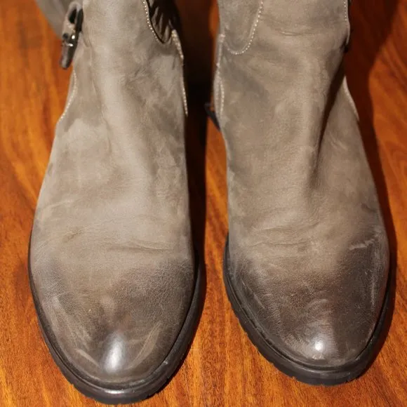 Napoleoni Women’s EU Size 36 Suede OTK Hidden Wedge Boots Olive Green Italy