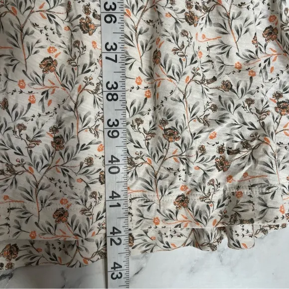 NATION LTD fabia shirred smocked midi dress in meadow floral puff sleeves XS