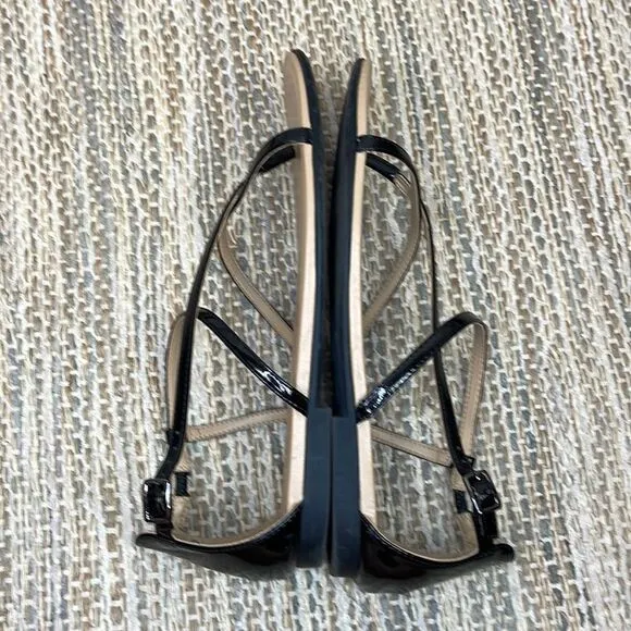 NATURALIZER Woman’s Black Pantene Tinsley Strappy Flat Sandals Size 11 WIDE