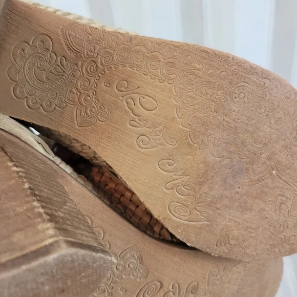 Naughty Monkey Killion Leather Heeled Sandal Gladiator Tan Taupe Size 9 Leather