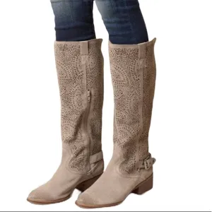 Naughty Monkey laser cut suede boots