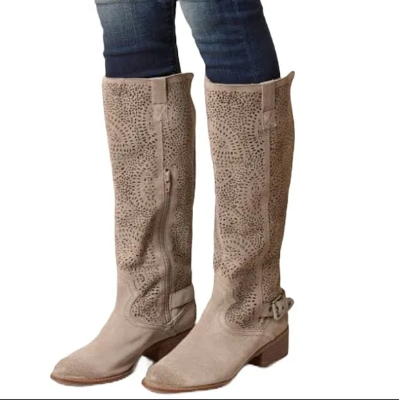 Naughty Monkey laser cut suede boots