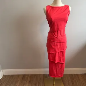 Neon Buddha Women's Layered Coral Cotton Jersey Midi Dress, SZ SM