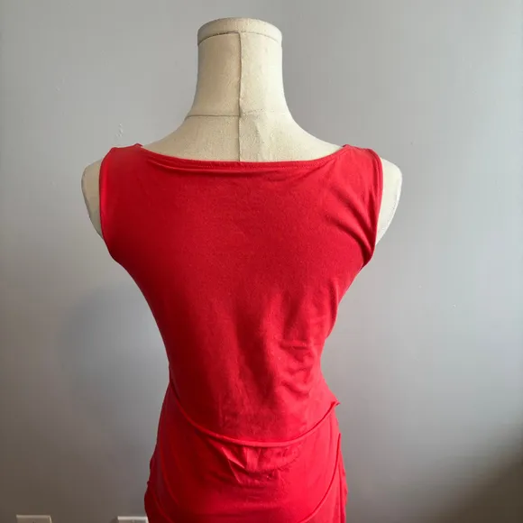 Neon Buddha Women's Layered Coral Cotton Jersey Midi Dress, SZ SM