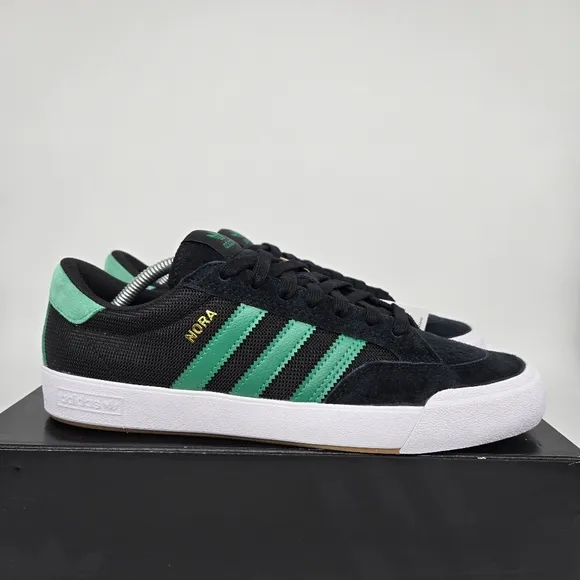 New adidas Nora 'Black Court Green' Men's Suede Shoes Size 9.5