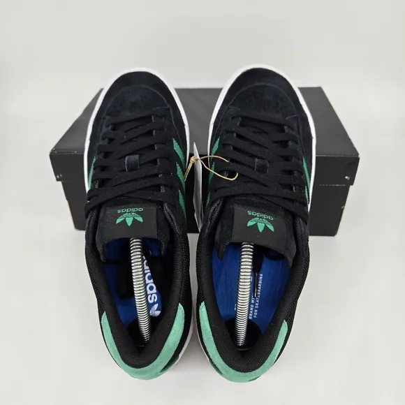 New adidas Nora 'Black Court Green' Men's Suede Shoes Size 9.5