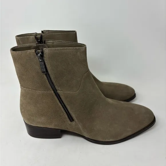 NEW ALDO NALENIA CHELSEA ZIP SUEDE BEIGE BOOTS SIZE 11