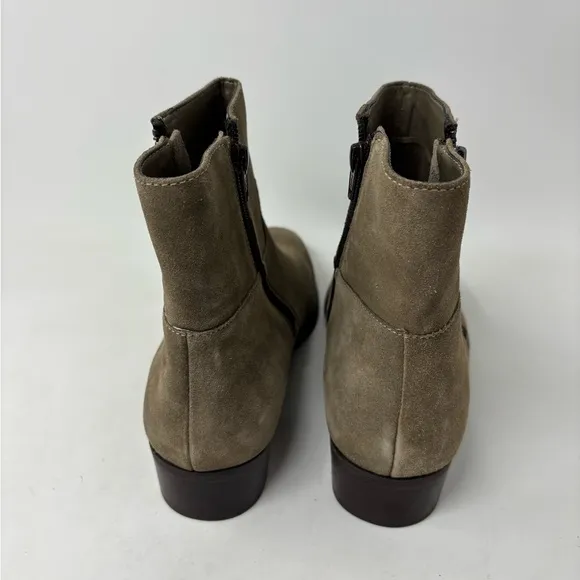 NEW ALDO NALENIA CHELSEA ZIP SUEDE BEIGE BOOTS SIZE 11