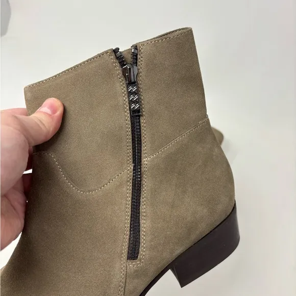 NEW ALDO NALENIA CHELSEA ZIP SUEDE BEIGE BOOTS SIZE 11