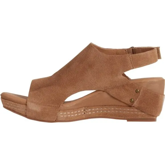 new Antelope Suede Wedge Sandals Dotty Taupe 252