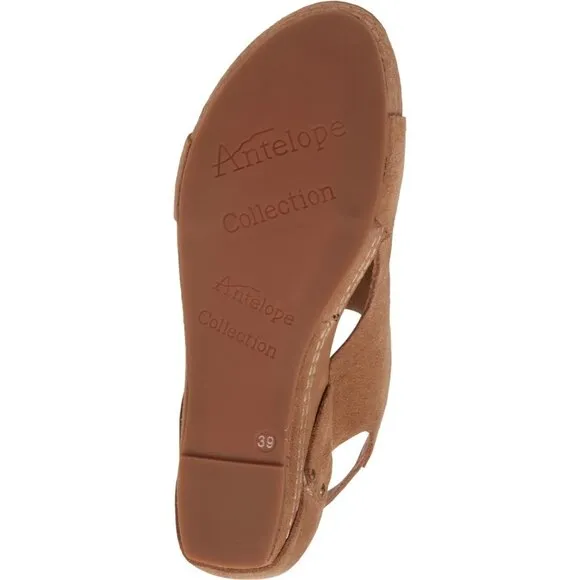 new Antelope Suede Wedge Sandals Dotty Taupe 252