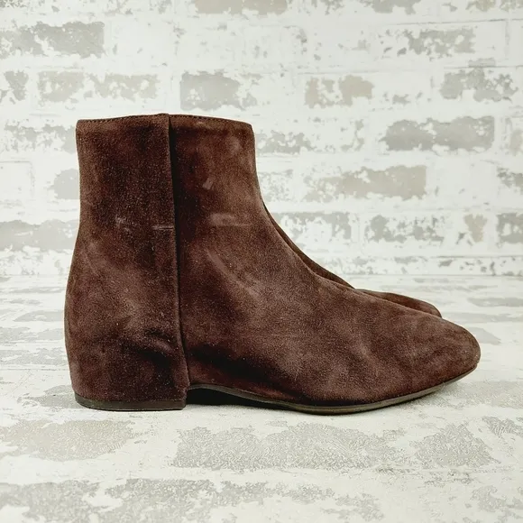 New Aquatalia Ulyssaa Brown Suede Zip Up Chelsea Boots A777