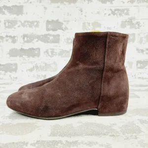 New Aquatalia Ulyssaa Brown Suede Zip Up Chelsea Boots A777