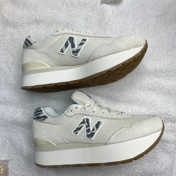 New Balance 515H Sneakers Womens 9B White Beige Zebra Accent Shoes WL515HDD NIB
