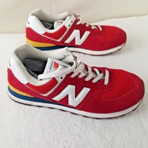 New Balance 574 Rainbow Pack Team Red Size 10.5 sneakers tennis shoes athletic