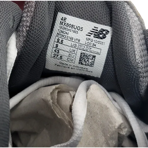New Balance 608v5 Men’s 9.5 Extra Wide Athletic Dad Shoes Gray Training Sneakers