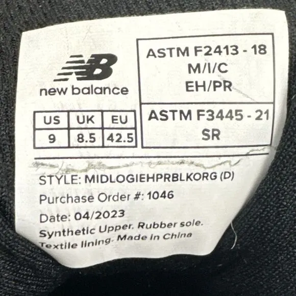 New Balance Men's Composite Toe Logic Industrial Low Top [Size US 9]‎ Never Worn