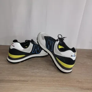 New Balance Men's Size 13 574 Sneakers Retro Running Shoes Fashion  Black White