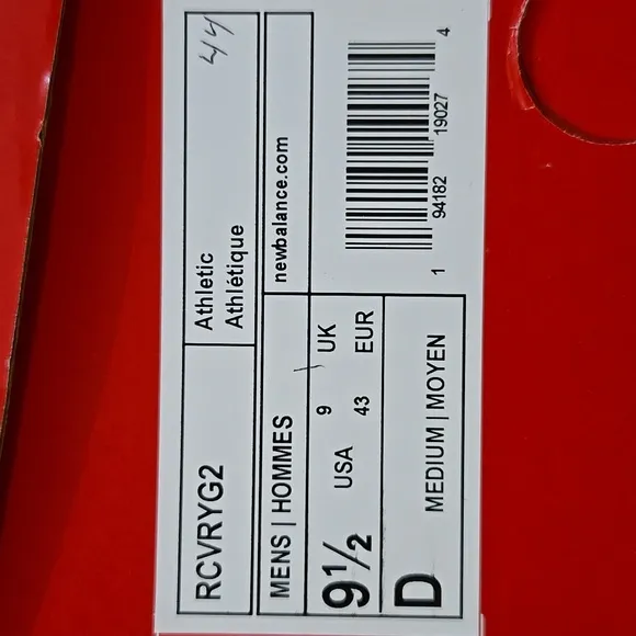 New Balance Mens Size 9.5D Medium RCVRY v2