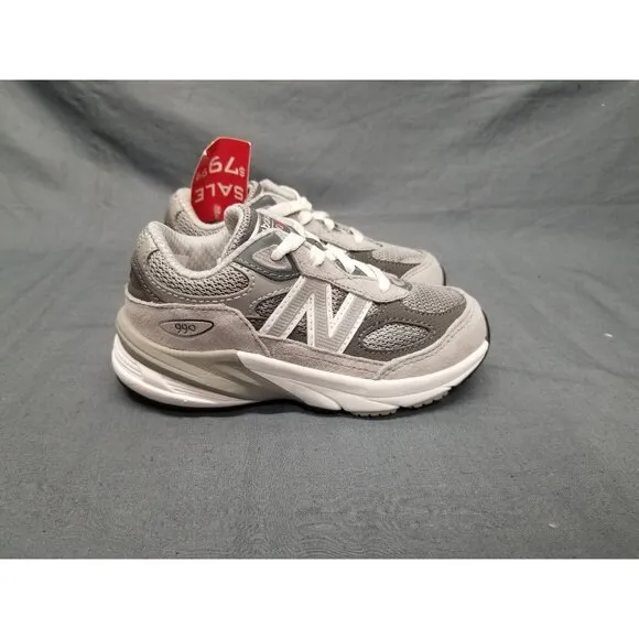 New Balance Toddler's 990 V6 (TD) Sneakers Lace Up Gray Size 5 NEW IN BOX!