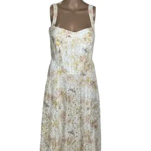 NEW BARDOT Women's Dress Lilah Midi Eyelet Size 6 Sunny Floral Multi
