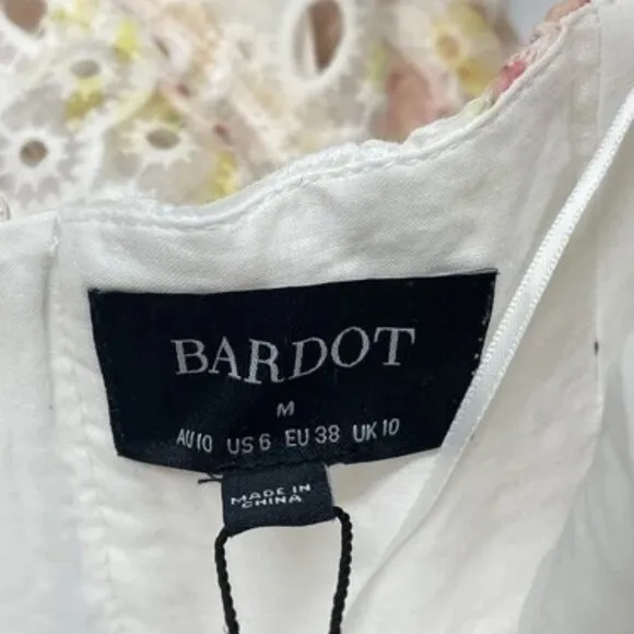 NEW BARDOT Women's Dress Lilah Midi Eyelet Size 6 Sunny Floral Multi