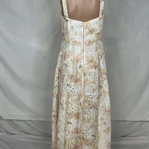 NEW BARDOT Women's Dress Lilah Midi Eyelet Size 6 Sunny Floral Multi