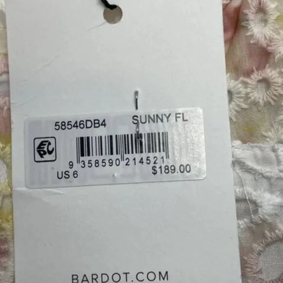 NEW BARDOT Women's Dress Lilah Midi Eyelet Size 6 Sunny Floral Multi