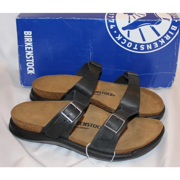 NEW Birkenstock Unisex Sierra CT Black Oiled Leather Sandals Narrow EU 42 US 11