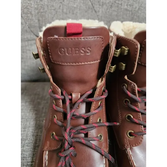 New BROWN Guess Men's Chesley Lace Up Casual Hybrid Boots Size 10