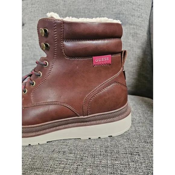 New BROWN Guess Men's Chesley Lace Up Casual Hybrid Boots Size 10