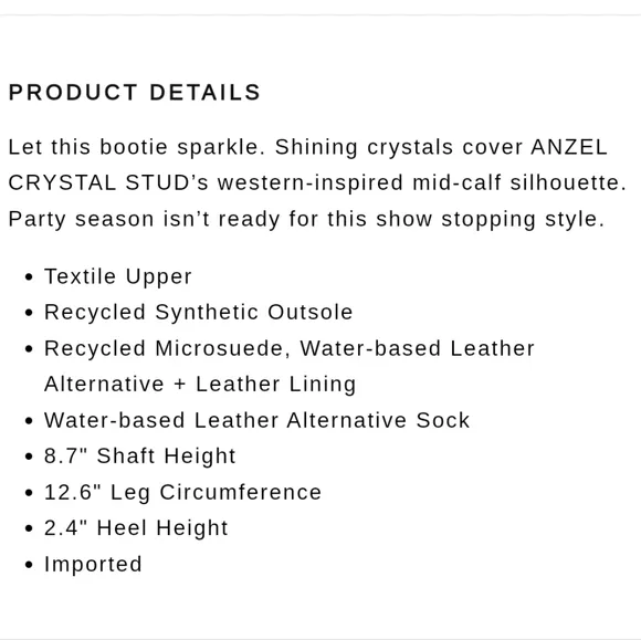 New Dolce Vita Anzel Crystal Studded Booties Size 7