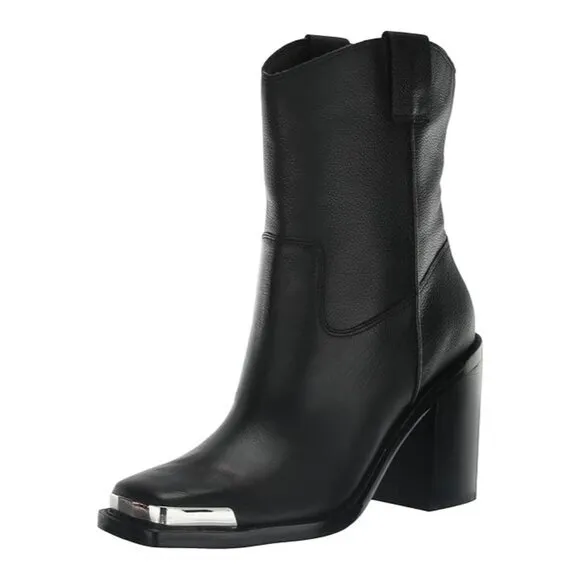 NEW Dolce Vita Falon BLACK LEATY ankle Boots  size 6.5