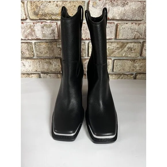 NEW Dolce Vita Falon BLACK LEATY ankle Boots  size 6.5