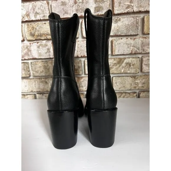 NEW Dolce Vita Falon BLACK LEATY ankle Boots  size 6.5