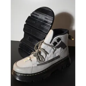 New Dr Martens Boury Utility Combat Boots Gun Metal Grey Size  Men's 7 Women’s 8