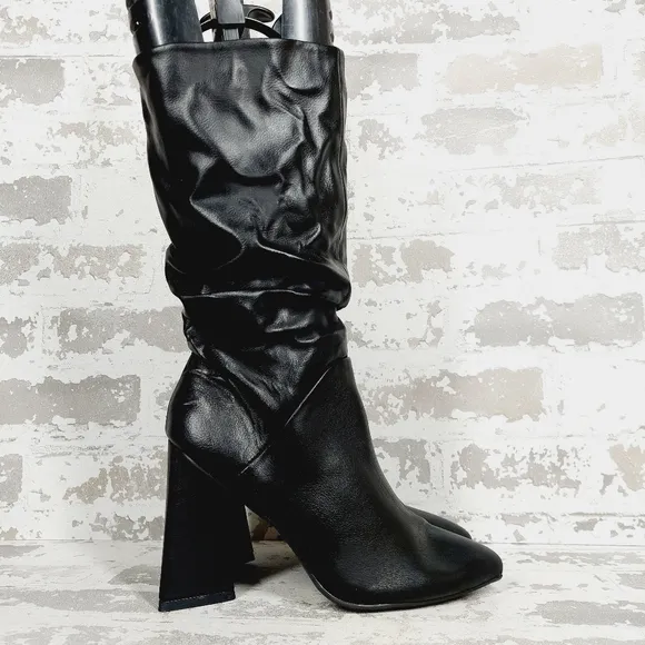 NEW DV Dolce Vita Women's Wandah Black Slouch Dress Boots C1031