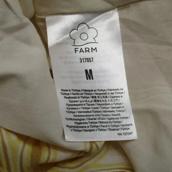 NEW FARM RIO Womens Maxi Dress Yellow Size M Ainika Tapestry One Shoulder