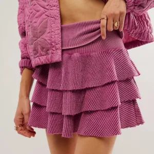 NEW Free People Magenta FP One Alphina Thermal Mini Skirt M