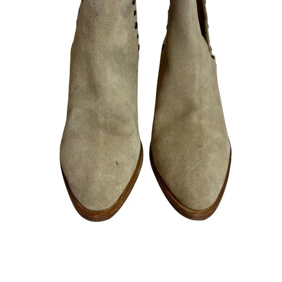 New Free People Suede Studded Charm Double V Ankle Boots Size 36