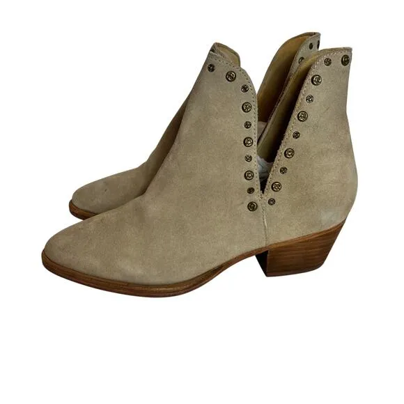 New Free People Suede Studded Charm Double V Ankle Boots Size 36