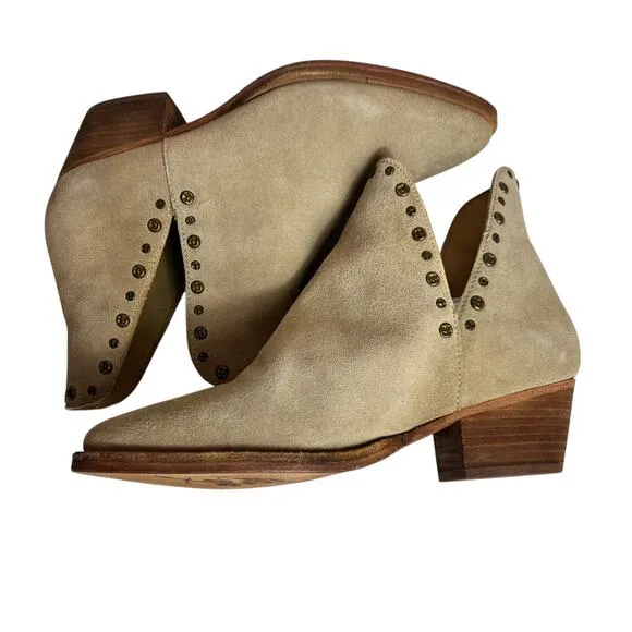 New Free People Suede Studded Charm Double V Ankle Boots Size 36