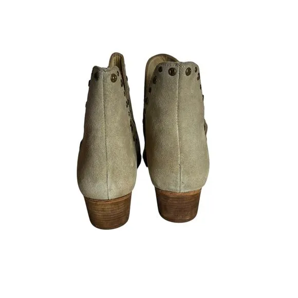 New Free People Suede Studded Charm Double V Ankle Boots Size 36