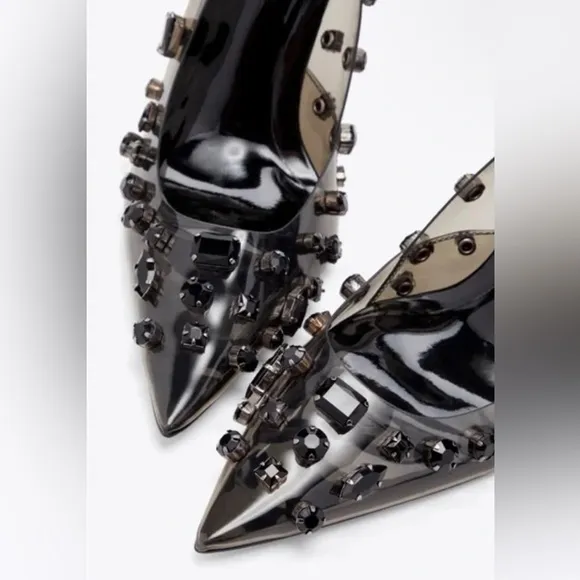 New Good American Diamonds Forever Heels