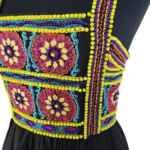 NEW House of Holland Beaded Embroidered Mini Dress Fit Flare Dirndl Oktoberfest