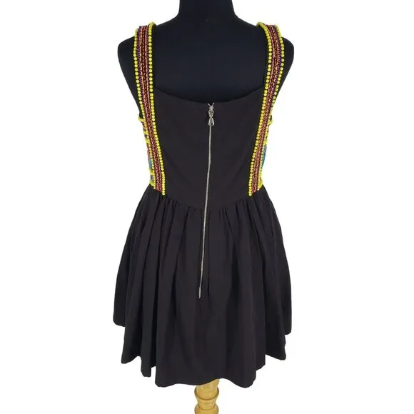 NEW House of Holland Beaded Embroidered Mini Dress Fit Flare Dirndl Oktoberfest