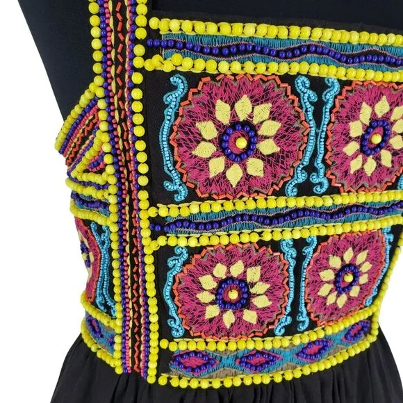 NEW House of Holland Beaded Embroidered Mini Dress Fit Flare Dirndl Oktoberfest