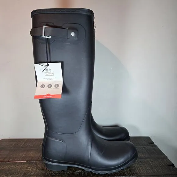 NEW Hunter Original Tall Rain Boots Insulated Womens Size 10 Waterproof Black